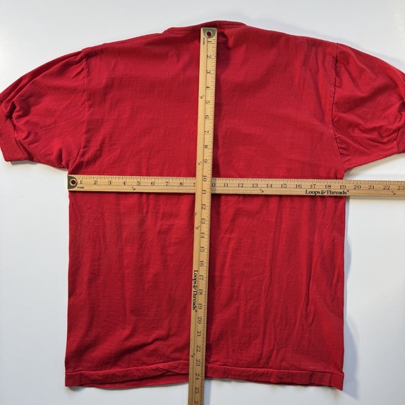 RACE BRAND Vintage 60s New Republican Short Sleeve Henley T Shirt Mens 40 Red - Picture 6 of 9